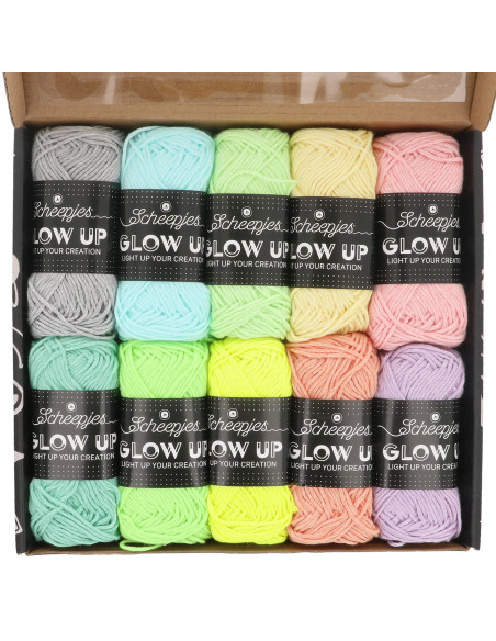 Coffret 10 fils phosphorescents Scheepjes Glow Up