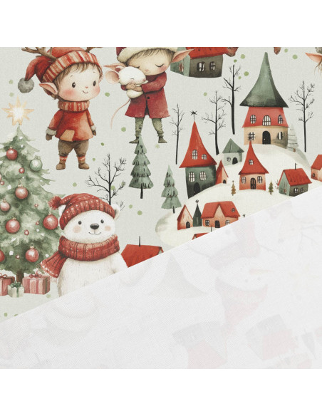 Tissu coton premium - Elfes de Noël