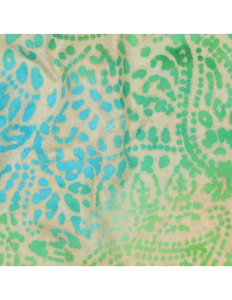 Tissu viscose batik Kaona - Vert et bleu