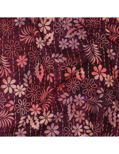 Tissu viscose batik Théa - Cerise