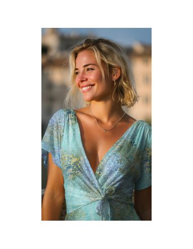 Tissu viscose batik Talia - Turquoise