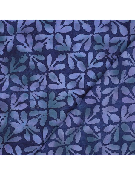 Tissu viscose batik Lagon - Bleu marine