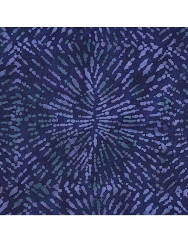 Tissu viscose batik Keona - Bleu marine