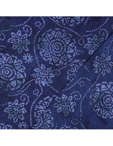 Tissu viscose batik Eliora - Bleu marine
