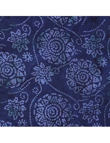 Tissu viscose batik Eliora - Bleu marine