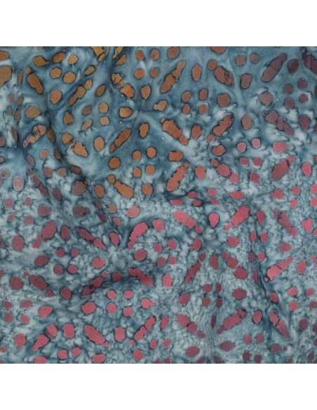 Tissu viscose batik Soléane - Bleu