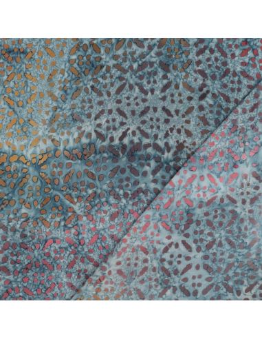 Tissu viscose batik Soléane - Bleu