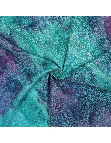 Tissu viscose batik Vaïana - Turquoise