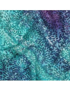 Tissu viscose batik Vaïana - Turquoise 2
