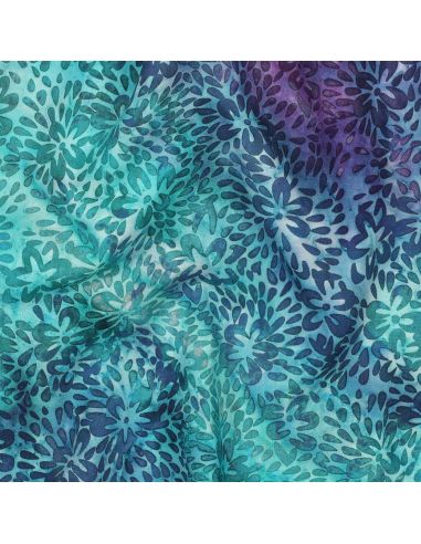 Tissu viscose batik Vaïana - Turquoise