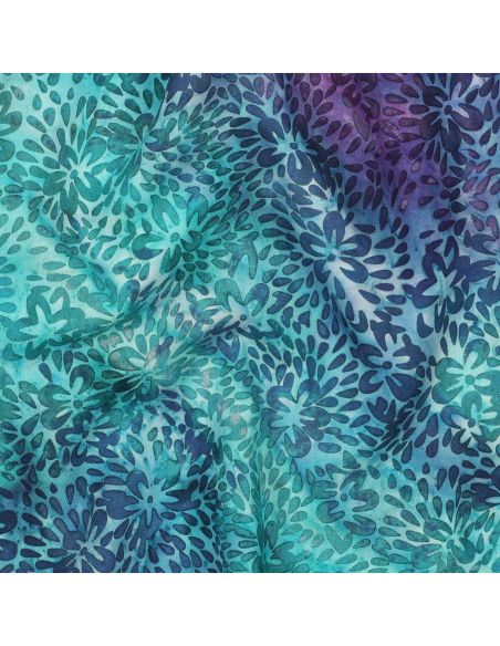 Tissu viscose batik Vaïana - Turquoise