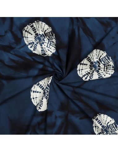 Tissu coton batik Solyne - Bleu marine