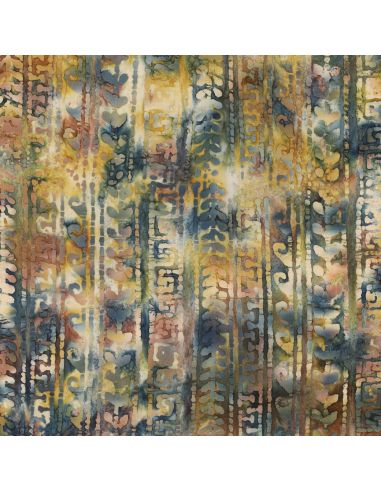 Tissu coton batik Aora - Bleu et vert