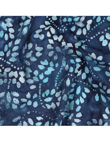Tissu coton batik Isabelle - Bleu marine