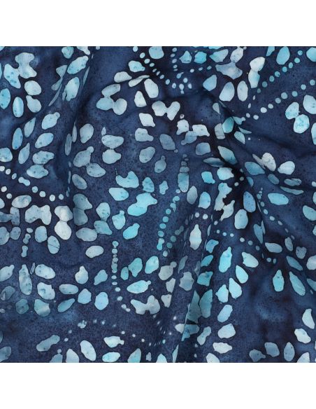 Tissu coton batik Isabelle - Bleu marine