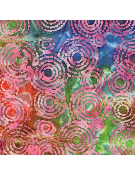 Tissu coton batik Fidji - Rose