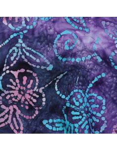 Tissu coton batik Comino - Violet 2