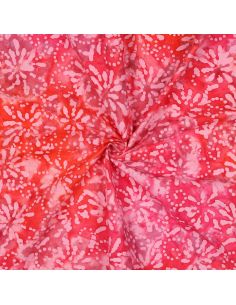 Tissu coton batik Orélia - Corail