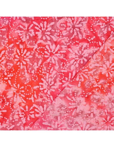 Tissu coton batik Orélia - Corail