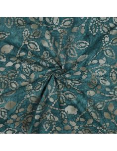 Tissu coton batik Méline - Bleu pétrole