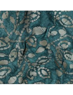 Tissu coton batik Méline - Bleu pétrole 2