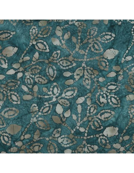 Tissu coton batik Méline - Bleu pétrole