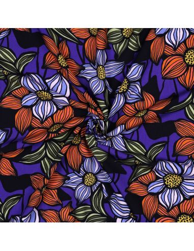 Tissu twill viscose Florane - Cobalt