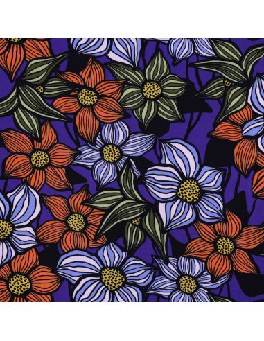 Tissu twill viscose Florane - Cobalt