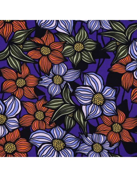 Tissu twill viscose Florane - Cobalt