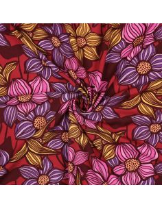 Tissu twill viscose Florane - Bordeaux