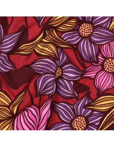 Tissu twill viscose Florane - Bordeaux