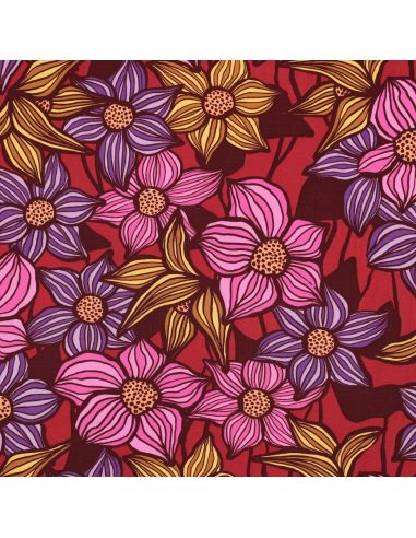 Tissu twill viscose Florane - Bordeaux