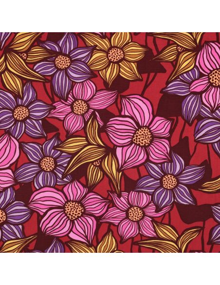 Tissu twill viscose Florane - Bordeaux