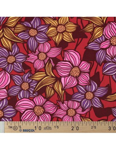 Tissu twill viscose Florane - Bordeaux