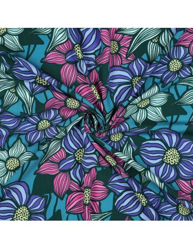 Tissu twill viscose Florane - Bleu pétrole
