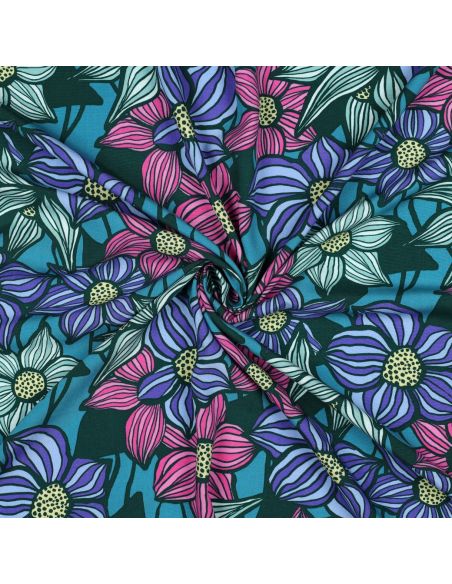 Tissu twill viscose Florane - Bleu pétrole
