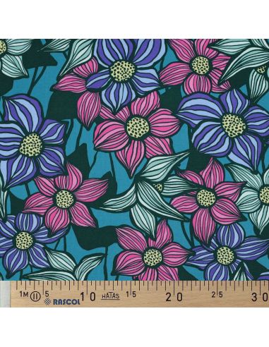 Tissu twill viscose Florane - Bleu pétrole