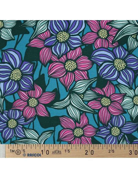 Tissu twill viscose Florane - Bleu pétrole