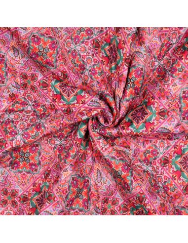 Tissu matelassé voile de coton à patchwork - Rose