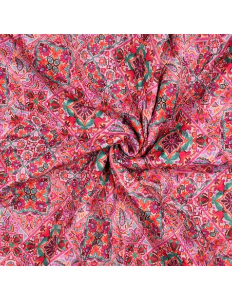 Tissu matelassé voile de coton à patchwork - Rose