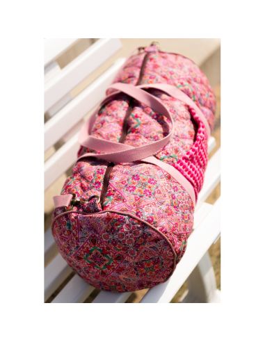 Tissu matelassé voile de coton à patchwork - Rose