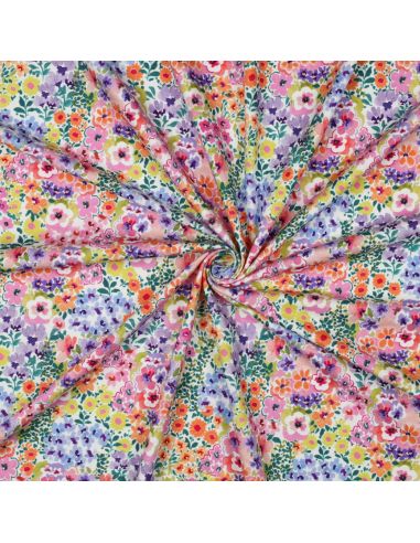Tissu jersey imprimé - Champs de fleurs