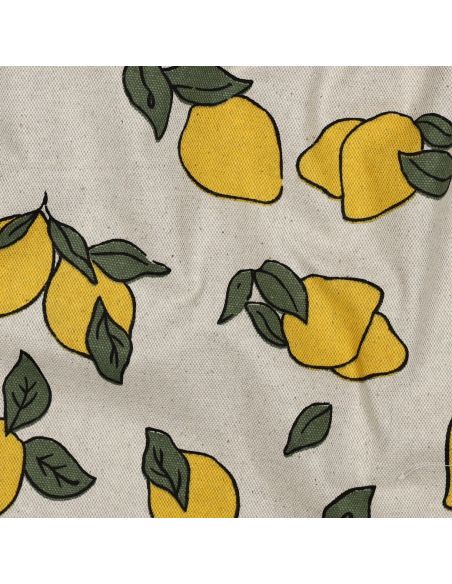 Tissu toile imperméable aspect lin - Citrons