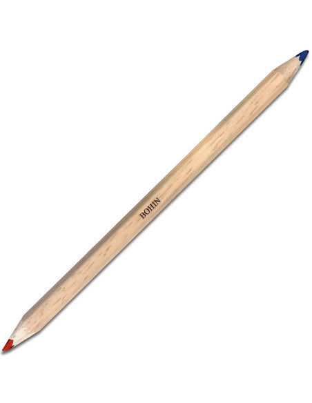 Crayon craie pour tissus bicolore Bohin - Rouge et bleu