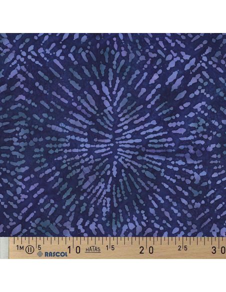 Tissu viscose batik Kéona - Bleu marine