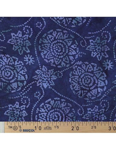 Tissu viscose batik Éliora - Bleu marine