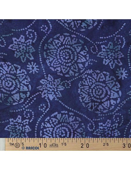 Tissu viscose batik Éliora - Bleu marine