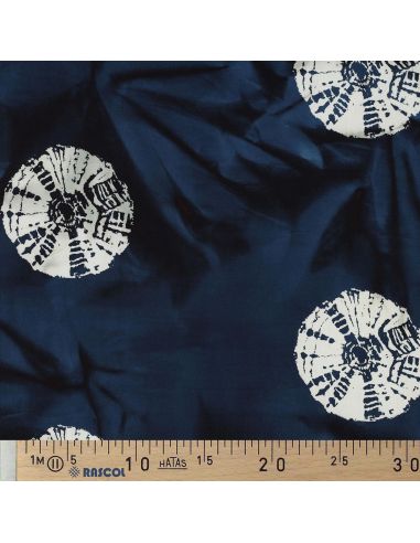 Tissu coton batik Solyne - Bleu marine
