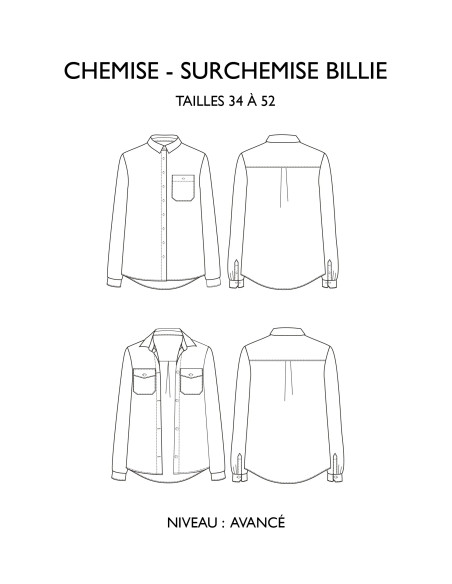 Patron de chemise Billie - Églantine & Zoé