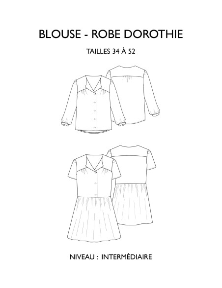 Patron de blouse et robe Dorothie - Églantine & Zoé